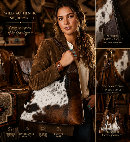 Creative Leather Hair-on Bag | Handmade